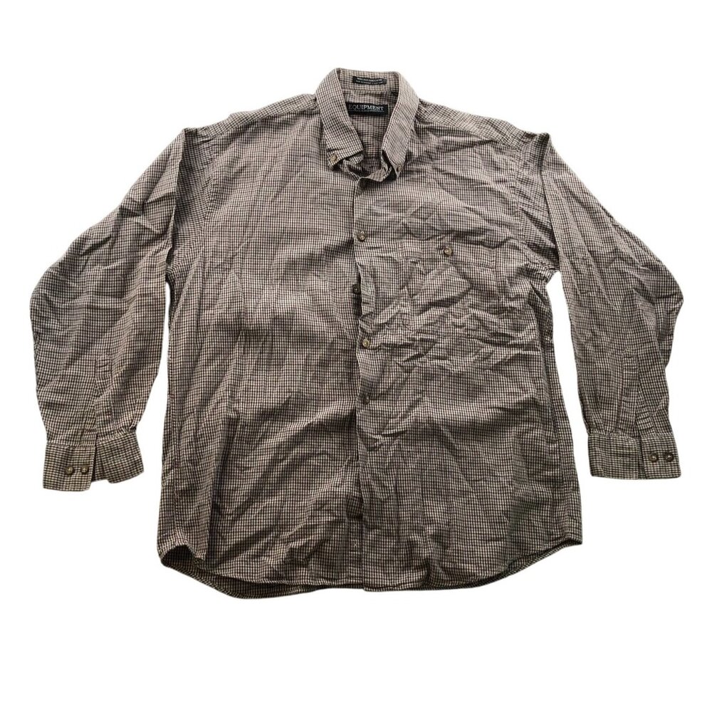Equipment Mens Shirt Size XL Long Sleeve Checkered Button Down Classic Brown